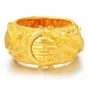 999.9足金立體龍鳳鐲